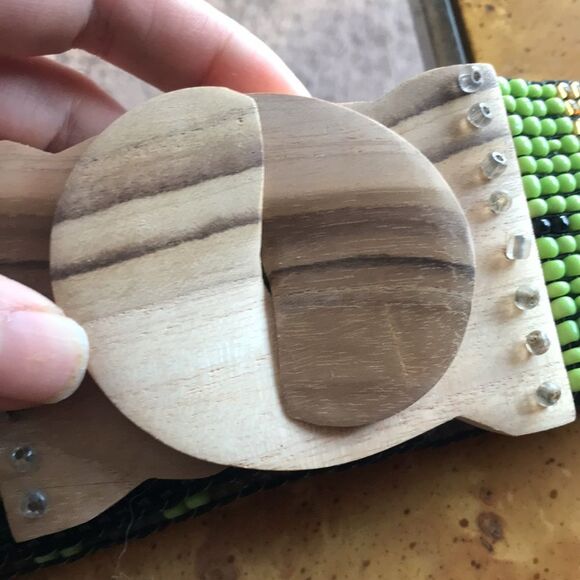 Southwestern Beaded Wooden Belt - Picture 4 of 5